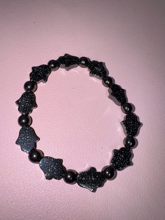 Bracelet - Hematite Hamsa