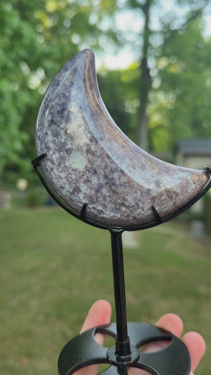 Iolite Sunstone Moon on Stand